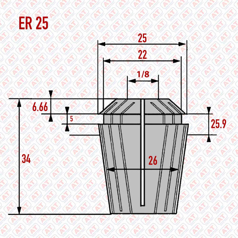 Collet ER25-1/8mm