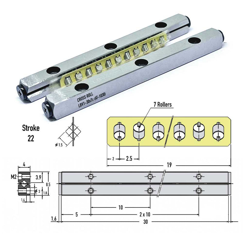 Cross Roll LBV1-30x7z (1030) - Cross Roll Series , Linear Guide Rails , CNC Linear Guideways | Neutral | Abdul Traders