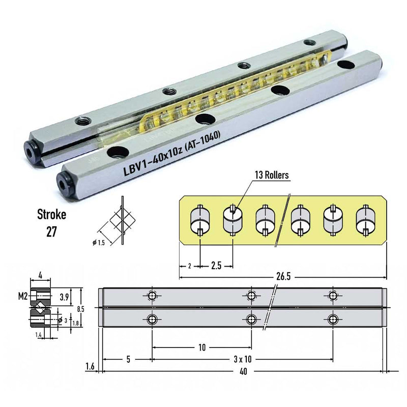 Cross Roll LBV1-40x10z (1040) - Cross Roll Series , Linear Guide Rails , CNC Linear Guideways | Neutral | Abdul Traders