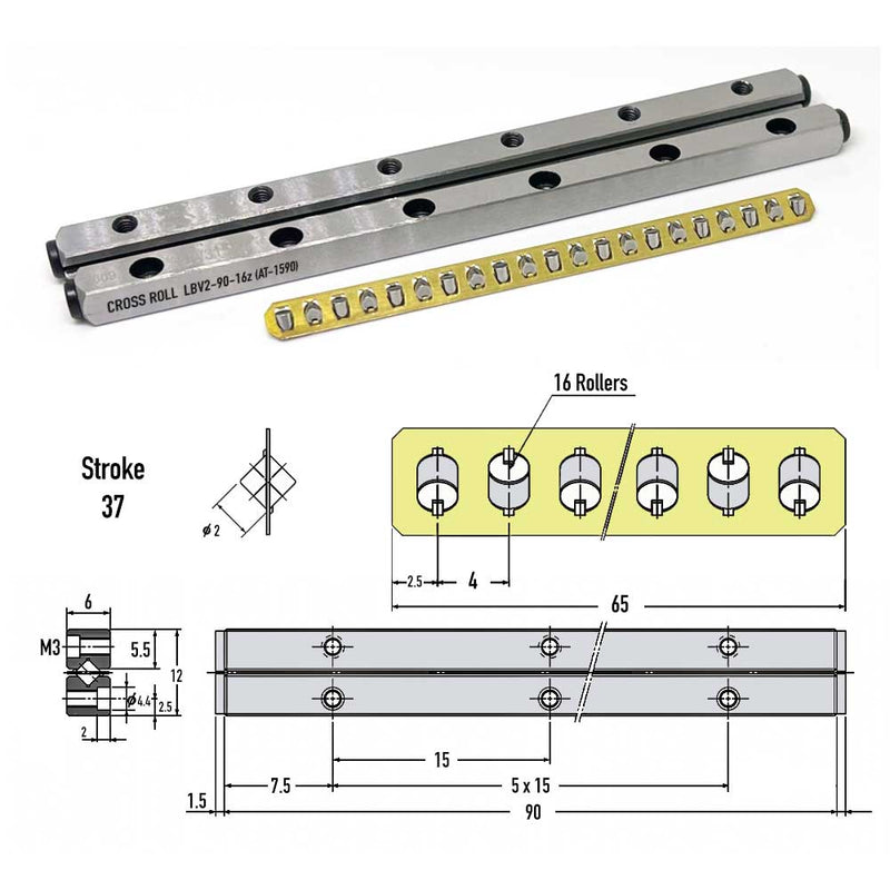 Cross Roll LBV2-90-16z (1590) - Cross Roll Series , Linear Guide Rails , CNC Linear Guideways | Neutral | Abdul Traders