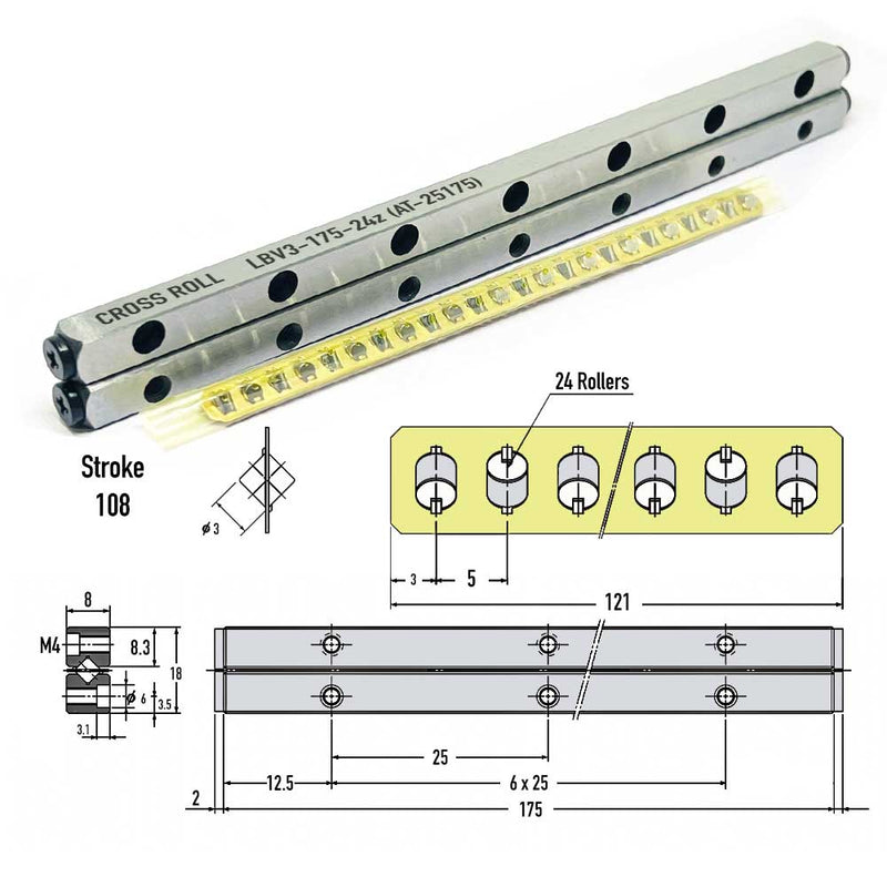 Cross Roll LBV3-175-24z (25175) - Cross Roll Series , Linear Guide Rails , CNC Linear Guideways | Neutral | Abdul Traders