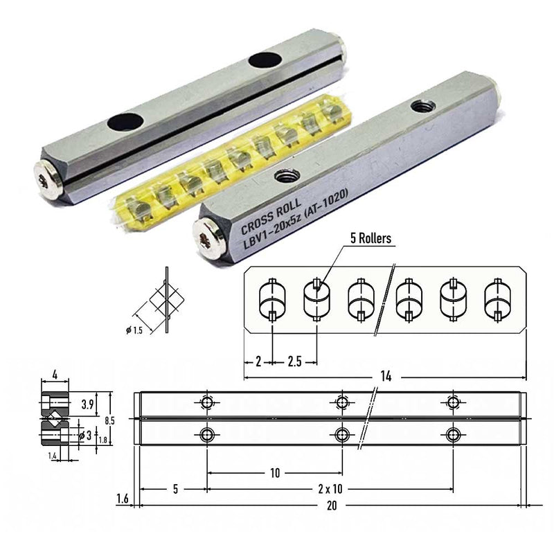 Cross Roll LBV1-20x5z (1020) - Cross Roll Series , Linear Guide Rails , CNC Linear Guideways | Neutral | Abdul Traders