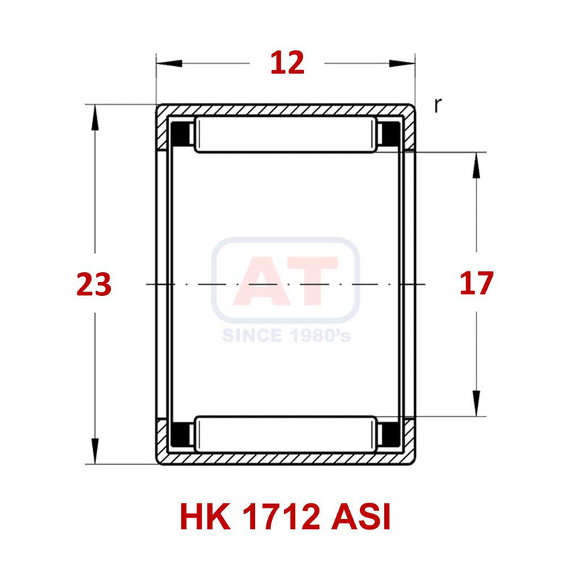 HK 1712 ASI - HK Series , Drawn Cup Bearings , Needle Roller Bearings | YFB | Abdul Traders