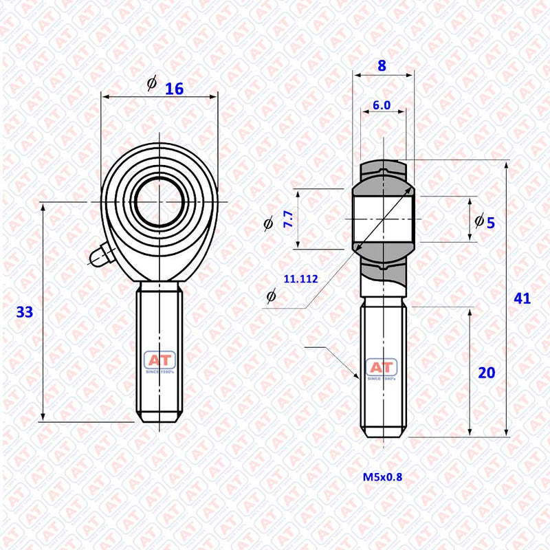 POS 05 - POS Series , Male Thread R+L , Rod End Bearings | AT | Abdul Traders