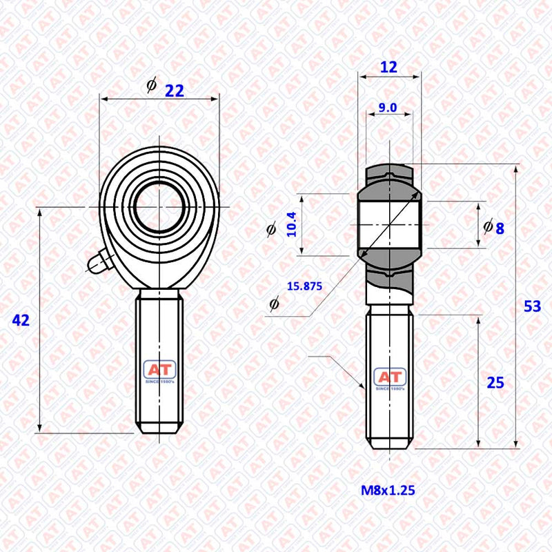 POS 08L - POS Series , Male Thread R+L , Rod End Bearings | AT | Abdul Traders