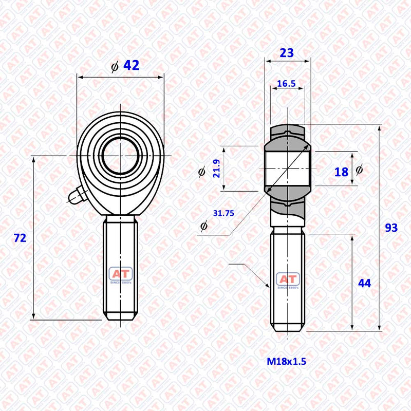 POS 18L - POS Series , Male Thread R+L , Rod End Bearings | AT | Abdul Traders