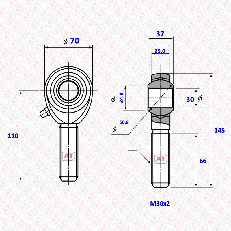 POS 30L - POS Series , Male Thread R+L , Rod End Bearings | AT | Abdul Traders