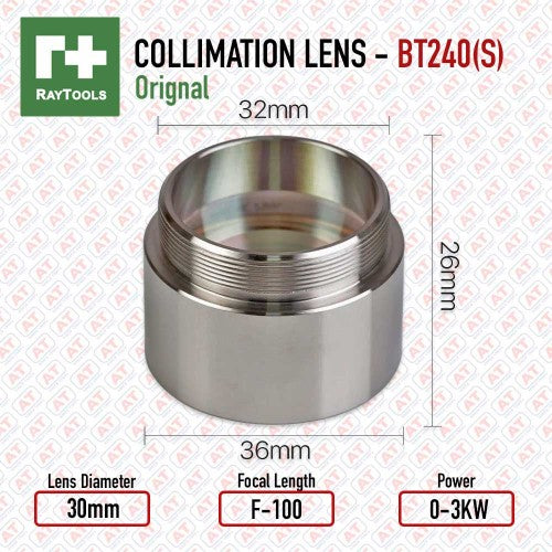 Raytools Cutting Head BT-240S Collimation Lens Assembly | D30xFL100