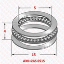 Abdul Traders YFB AXK+2AS 0515 needle roller thrust bearing assembly with two hardened thrust washers for axial loads.
