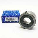 Abdul Traders YFB B 205 one-way clutch bearing with steel housing and internal locking mechanism next to its box