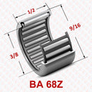 Abdul Traders YFB BA 0068 drawn cup needle roller bearing with metallic finish and precise radial load dimensions