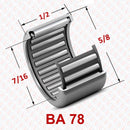Abdul Traders YFB BA 0078 drawn cup needle roller bearing with technical dimension labels for industrial machinery