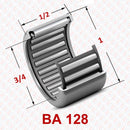 Abdul Traders BA 0128 drawn cup needle roller bearing with thin-walled steel outer ring and precision rollers