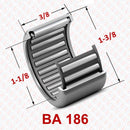 Abdul Traders YFB BA 0186 drawn cup needle roller bearing with technical dimensions for industrial machinery