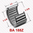 Abdul Traders BA 0188 drawn cup needle roller bearing with steel rollers for high-strength radial load support