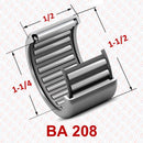 Abdul Traders YFB BA 0208 drawn cup needle roller bearing with technical dimensions for industrial machinery