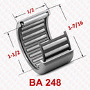 Abdul Traders BA 0248 drawn cup needle roller bearing with steel rollers for high radial loads in industrial machinery