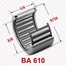 Abdul Traders BA 0610 drawn cup needle roller bearing with technical dimensions for industrial machinery applications