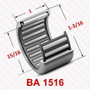 Abdul Traders BA 1516 drawn cup needle roller bearing with extended length for heavy radial loads in industrial machinery