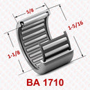 Abdul Traders BA 1710 drawn cup needle roller bearing with technical dimensions for industrial machinery