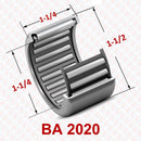 Abdul Traders BA 2020 drawn cup needle roller bearing with extra-long steel rollers for heavy radial industrial loads