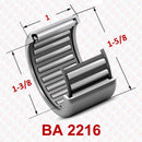 Abdul Traders BA 2216 drawn cup needle roller bearing with technical dimensions for heavy radial load applications.