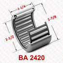 Abdul Traders BA 2420 drawn cup needle roller bearing with steel rollers for heavy radial support in industrial use