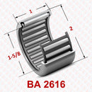Abdul Traders BA 2616 drawn cup needle roller bearing with extended length for heavy radial loads in industrial machinery