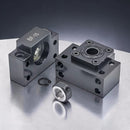 Abdul Traders BK-BF 15 CNC ball screw shaft support blocks in black finish with included lock nut and retaining ring.