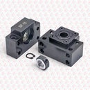 Abdul Traders BK-BF 15 CNC ball screw shaft support blocks in black metal with mounting holes and locking nut