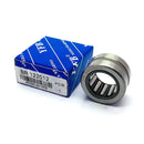 Abdul Traders YFB BR 122012 machined needle roller bearing without inner ring next to its blue product packaging