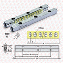 Abdul Traders Cross Roll LBV4-120-11z linear guideway rail with 11 rollers and technical dimension diagram