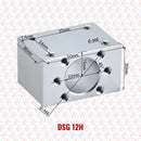Abdul Traders DSG 12H nut support housing for 12 mm CNC ball screw nuts, made of silver metal with precise dimensions.