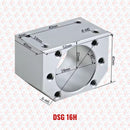 Abdul Traders DSG 16H silver metal nut support housing for 16 mm CNC ball screw nuts, with dimensions shown.