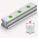 Abdul Traders SHAC GHR 20-4000 linear guide rail with precision-ground steel and green mounting hole markers