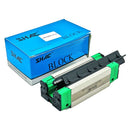 Abdul Traders GRH 25 HA SHAC linear guide block with green end caps and black seals, part of the RGH Series.