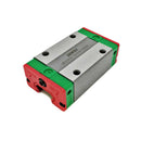 Abdul Traders Hiwin QEH 15CA linear guide block with metallic body and green and red end caps for CNC machinery