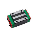 Abdul Traders Hiwin QHH 15CA linear guide block for CNC machinery with black metal body and green end caps