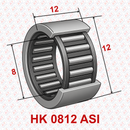 Abdul Traders YFB HK 0812 ASI drawn cup needle roller bearing with technical dimension markings on a branded background