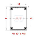 Abdul Traders YFB HK 1010 ASI drawn cup needle roller bearing technical diagram showing dimensions and internal structure
