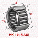 Abdul Traders YFB HK 1015 ASI drawn cup needle roller bearing with technical dimension markings on a branded background