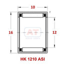Abdul Traders YFB HK 1210 ASI drawn cup needle roller bearing technical diagram showing dimensions and internal structure