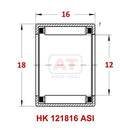 Technical diagram of Abdul Traders YFB HK 121816 ASI drawn cup needle roller bearing with dimensions