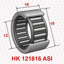 Abdul Traders YFB HK 121816 ASI drawn cup needle roller bearing with technical dimension markings