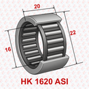 Abdul Traders YFB HK 1620 ASI drawn cup needle roller bearing with technical dimension markings on a branded background