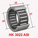 Abdul Traders YFB HK 3022 ASI drawn cup needle roller bearing with technical dimension markings on a branded background