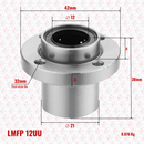 Abdul Traders MYT LMFP 12UU round flange linear bearing with 12mm bore and technical dimension annotations
