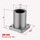 Abdul Traders MYT LMK 06UU round flange linear bearing with 6mm bore and technical dimension diagram