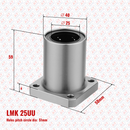 Abdul Traders MYT LMK 25UU round flange linear bearing with 25mm bore and technical dimension specifications