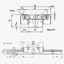 Technical diagram of Abdul Traders WERB MGN 15H miniature linear guide block showing dimensions for 15mm rail assembly